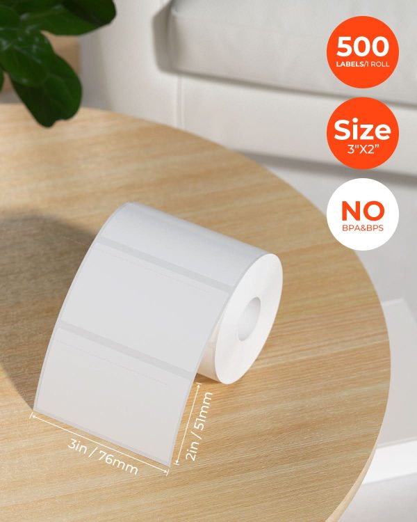 MUNBYN 3”x2  Generic Rectangle Labels (White-500pcs) on Sale - Image 2